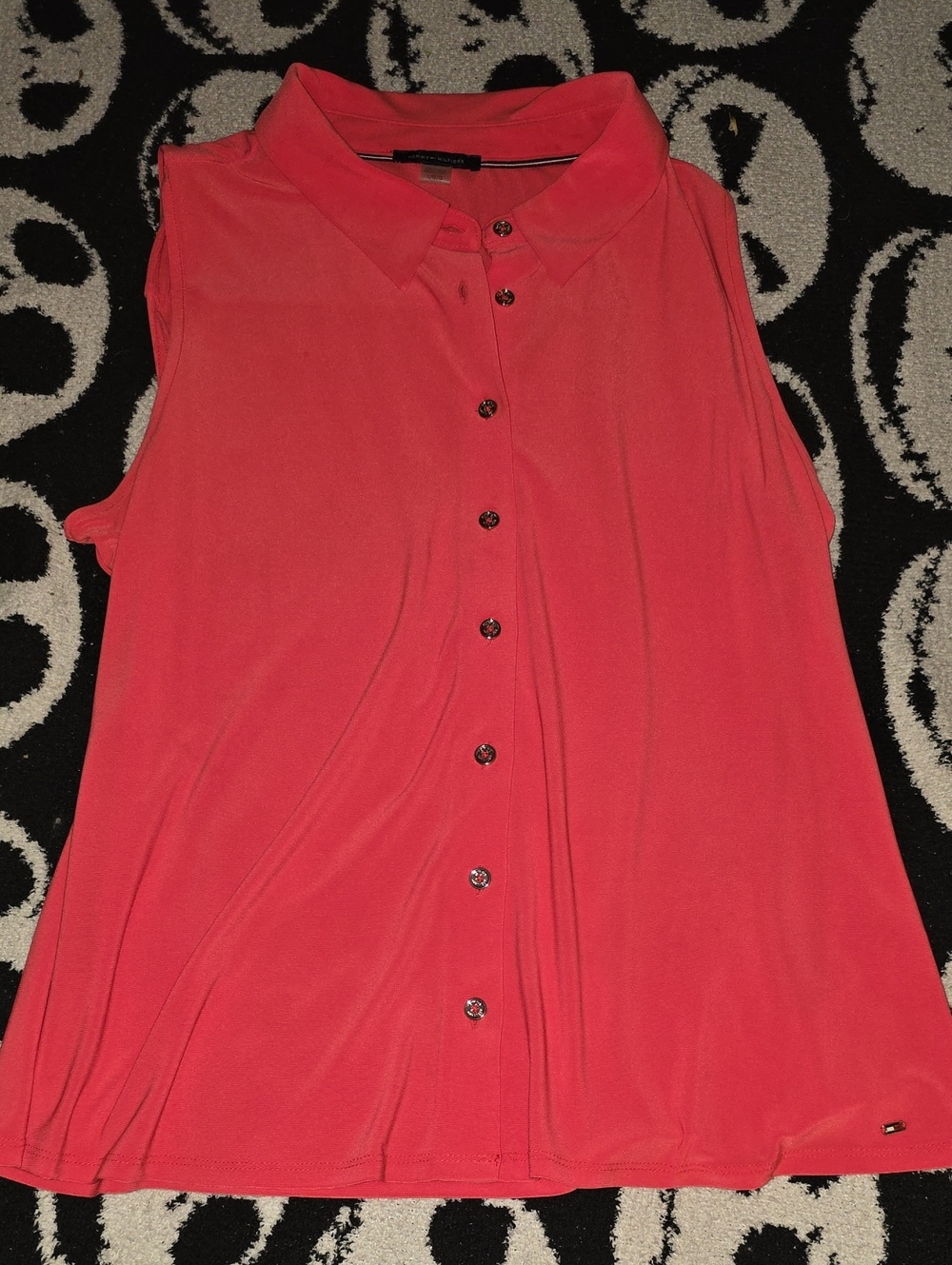 Tommy Hilfiger -Sleeveless Button-Front Coral Women’s Top (L)